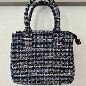 New J. Crew Tweed Houndstooth Structured Tote Bag Purse